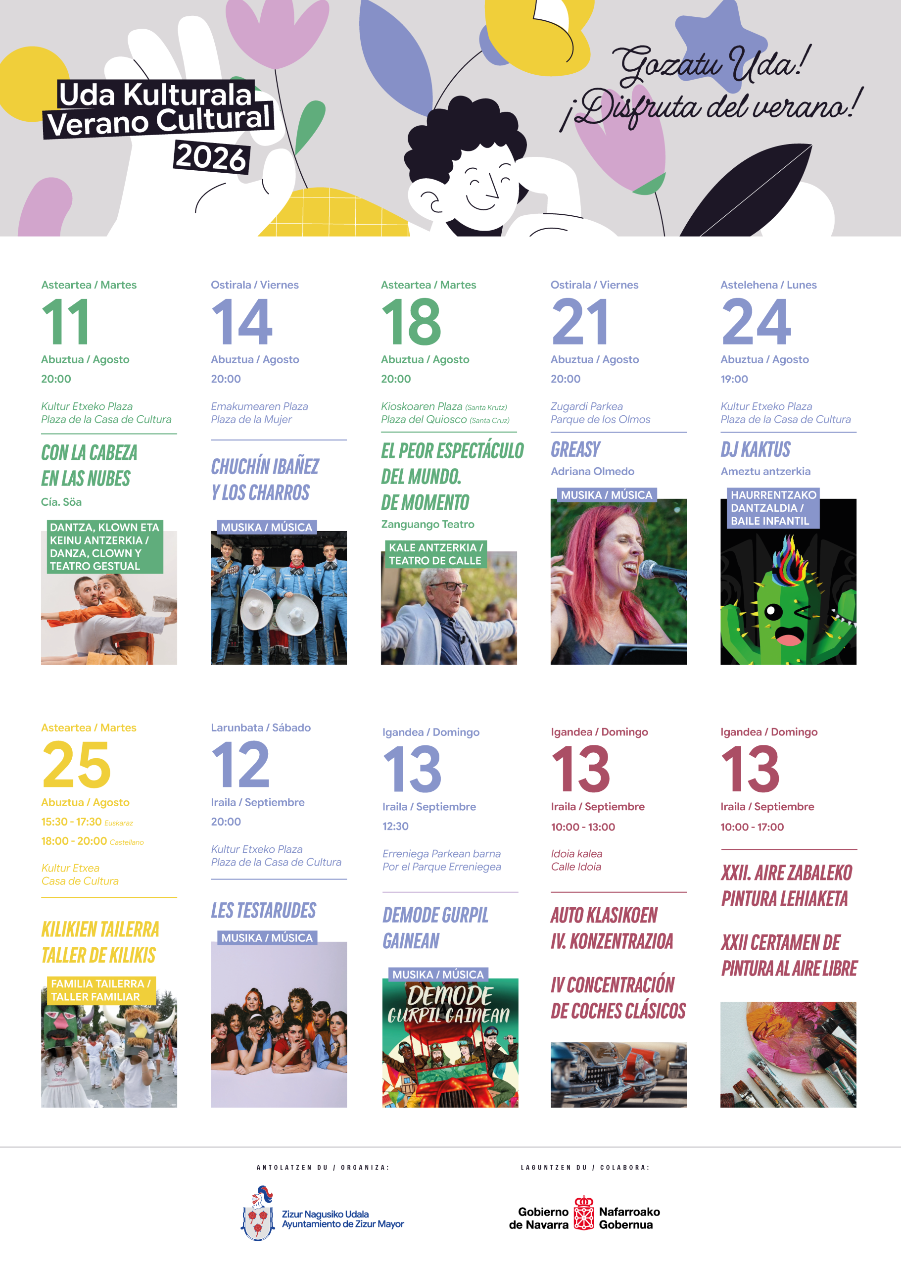 Zizur Mayor presenta su programa de Verano Cultural 2026, con danza, teatro y música en distintos espacios del municipio