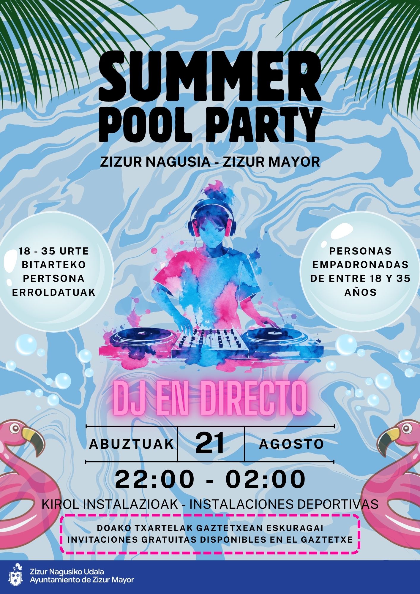 Zizur Mayor organiza una Summer Pool Party exclusiva para jóvenes
