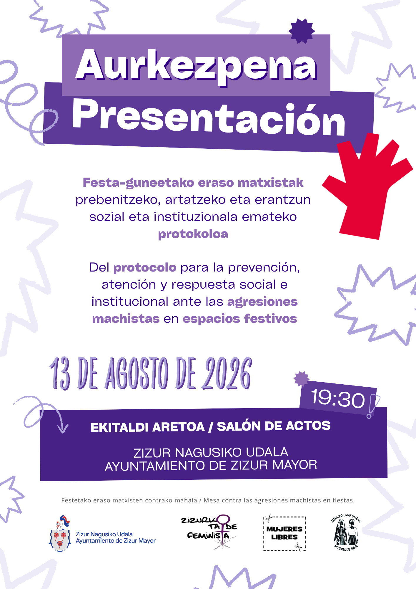 Zizur Mayor presentará su nuevo protocolo participativo para prevenir las agresiones machistas en espacios de ocio