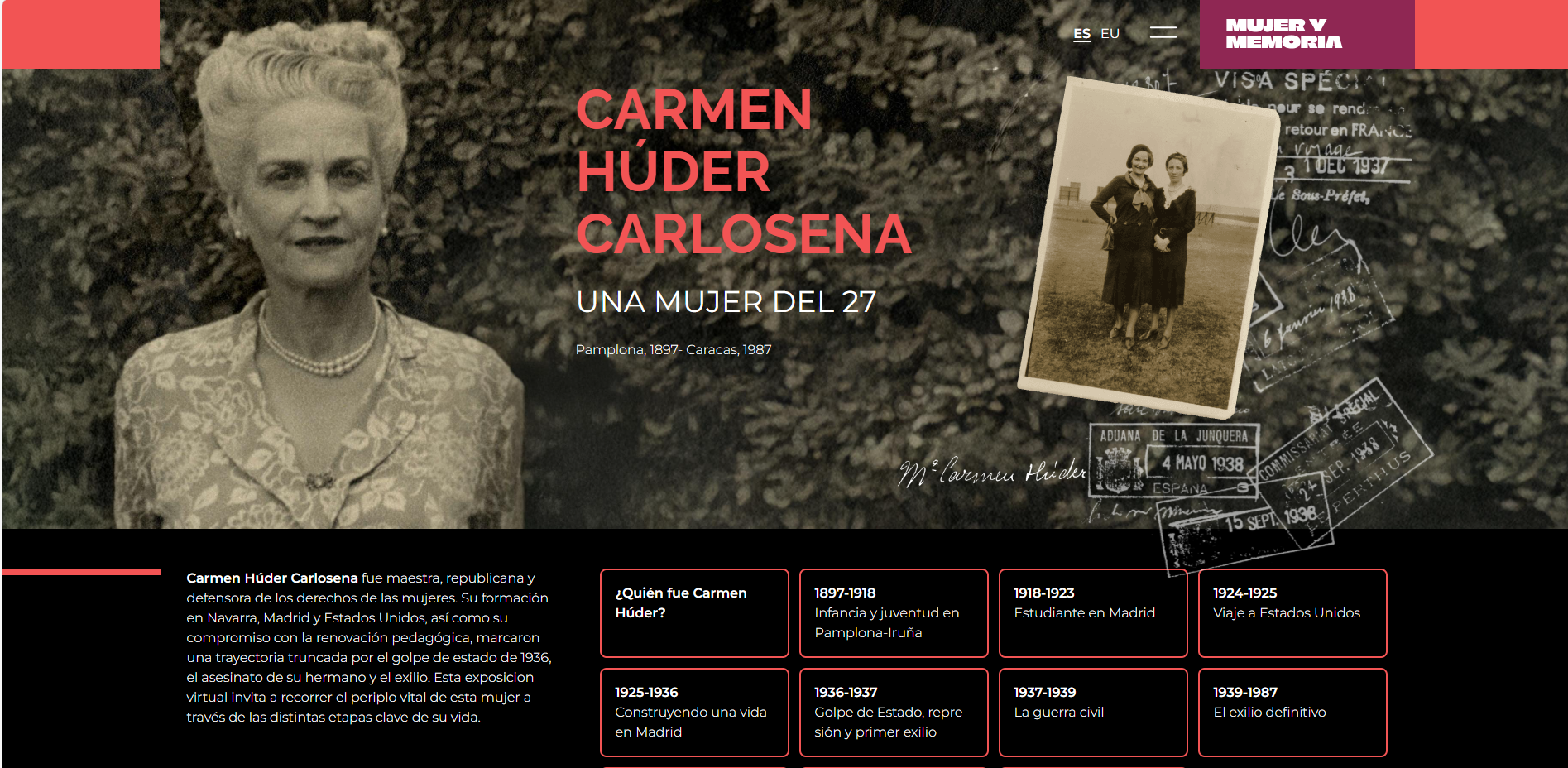  María Luisa Elío y Carmen Húder, dos mujeres navarras claves del exilio republicano, en dos exposiciones virtuales