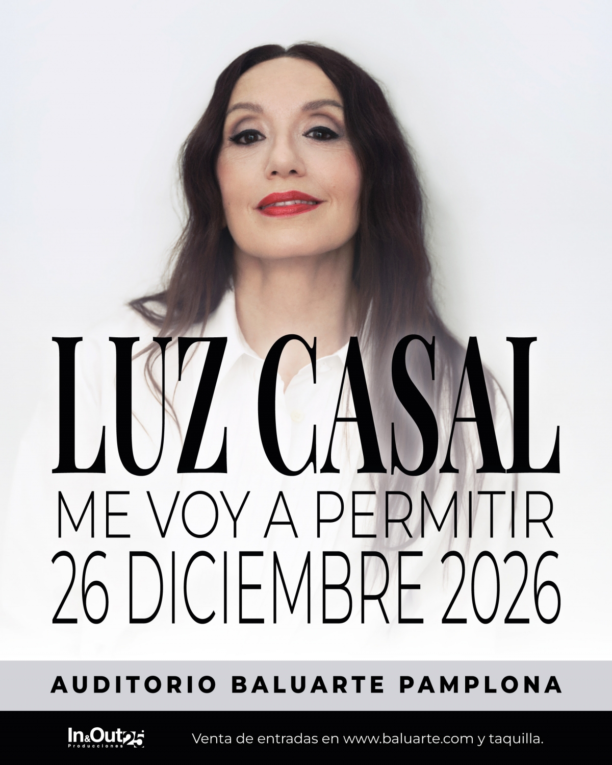 Luz Casal actuará en Baluarte el 26 de diciembre con su último disco, 