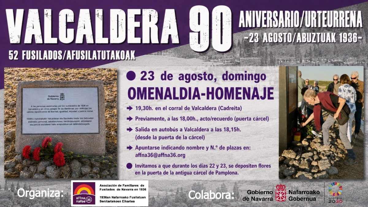 Este domingo se conmemora el 90 aniversario de la matanza de Valcaldera, en la que fueron fusiladas 51 personas