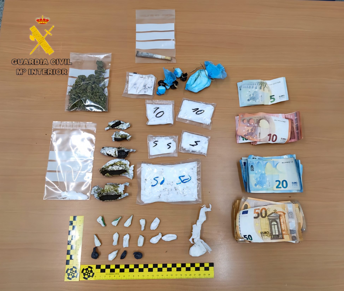 Detienen en Sangüesa a un hombre con cuatro tipos de droga distribuida en varios envoltorios