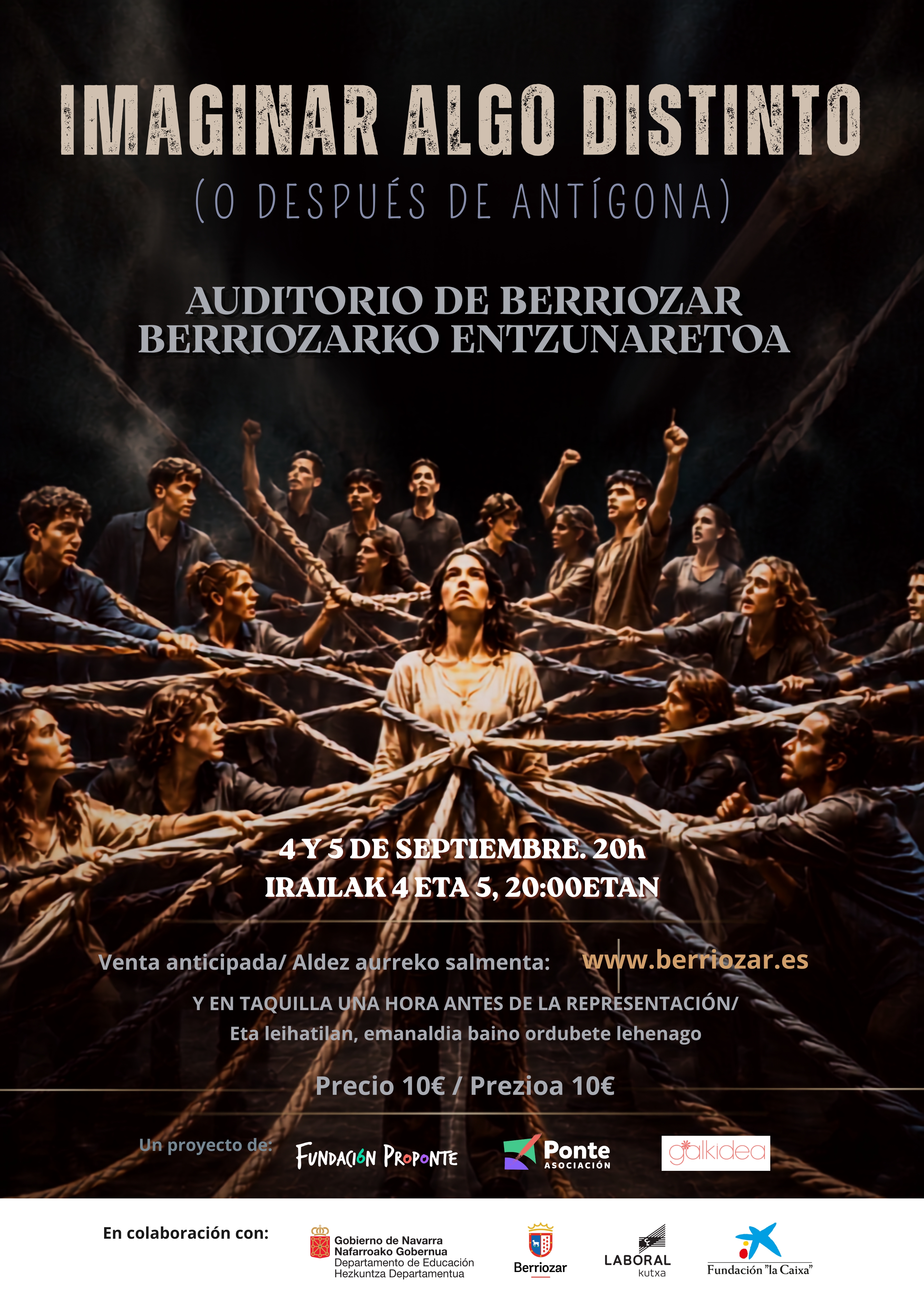Jóvenes de Navarra y Sevilla protagonizan la obra teatral 'Imaginar algo distinto (o después de Antígona)'