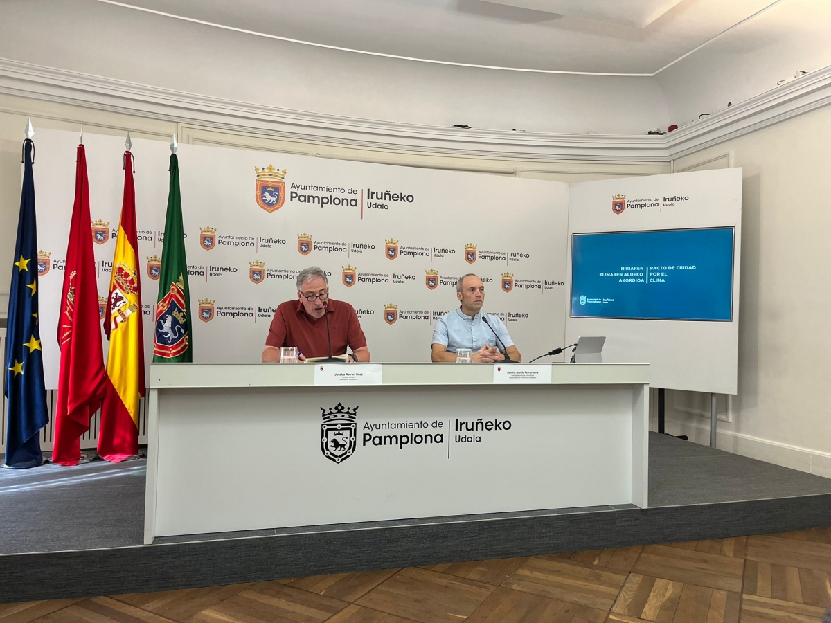 Asiron presenta un Pacto de Ciudad por el Clima para preparar Pamplona ante veranos que ya rozan los cinco grados de más