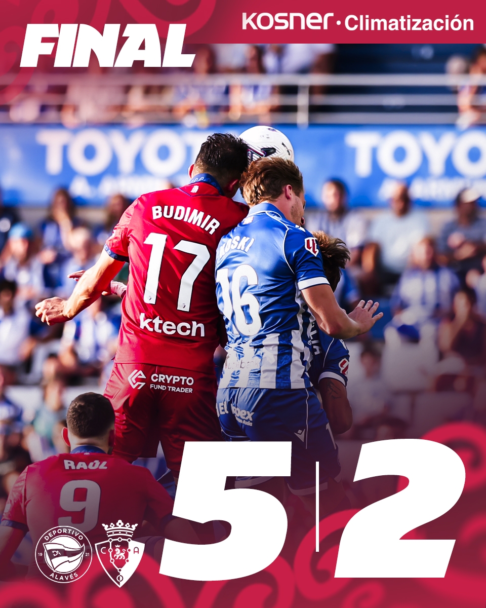 Osasuna naufraga en Vitoria y pierde su primer partido del curso ante un letal Lucas Boyé