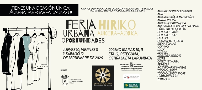 Comerciantes de Estella-Lizarra organizan una feria de stocks del 10 al 12 de septiembre