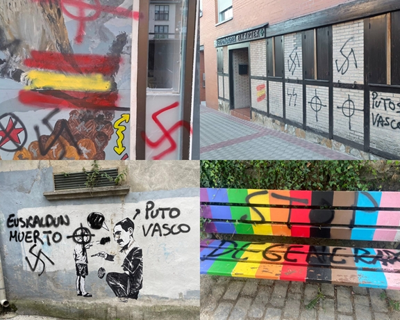 EH Bildu denuncia la aparición coordinada de pintadas y amenazas de carácter nazi en Pamplona y otras localidades