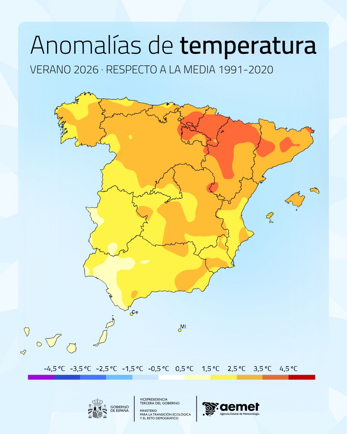 AEMET confirma que Navarra sufrió una de las mayores anomalías térmicas del país, con hasta 4 grados más este verano