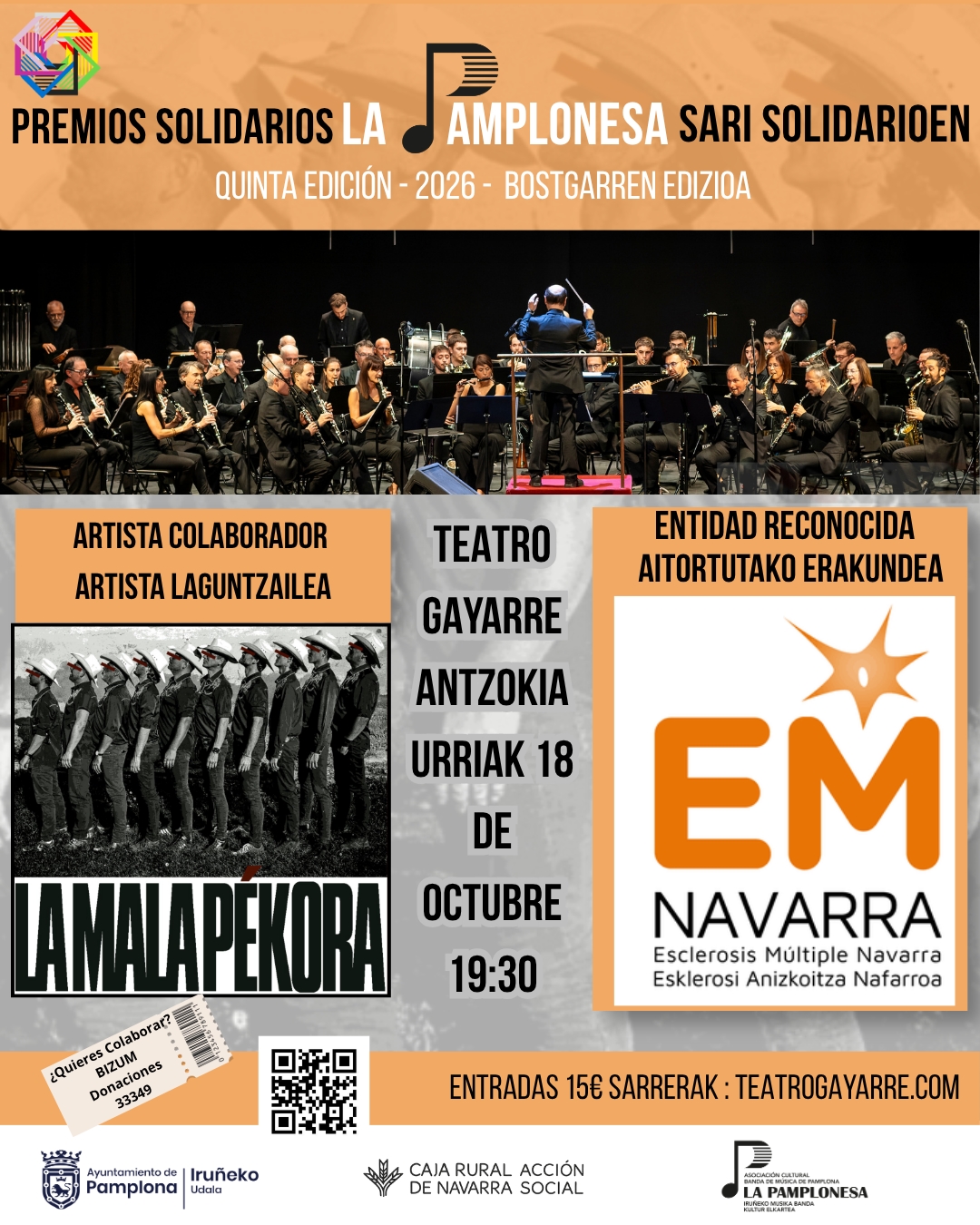 La Pamplonesa y La Mala Pékora añaden una segunda función a su concierto solidario por la esclerosis múltiple