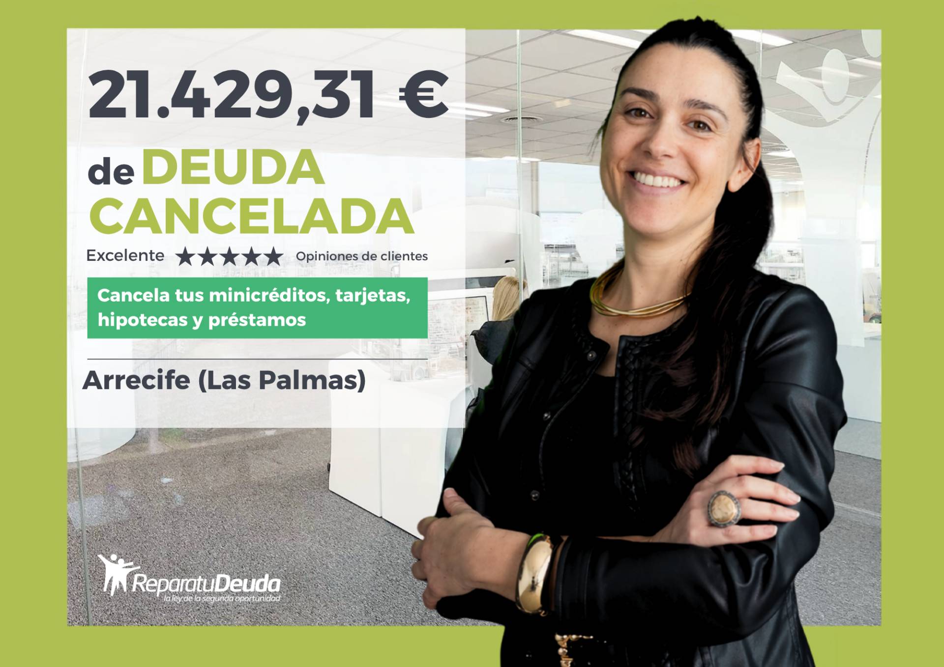 Repara tu Deuda Abogados exonera 21.429,31 € en Arrecife (Las Palmas, Canarias) con la Ley de Segunda Oportunidad