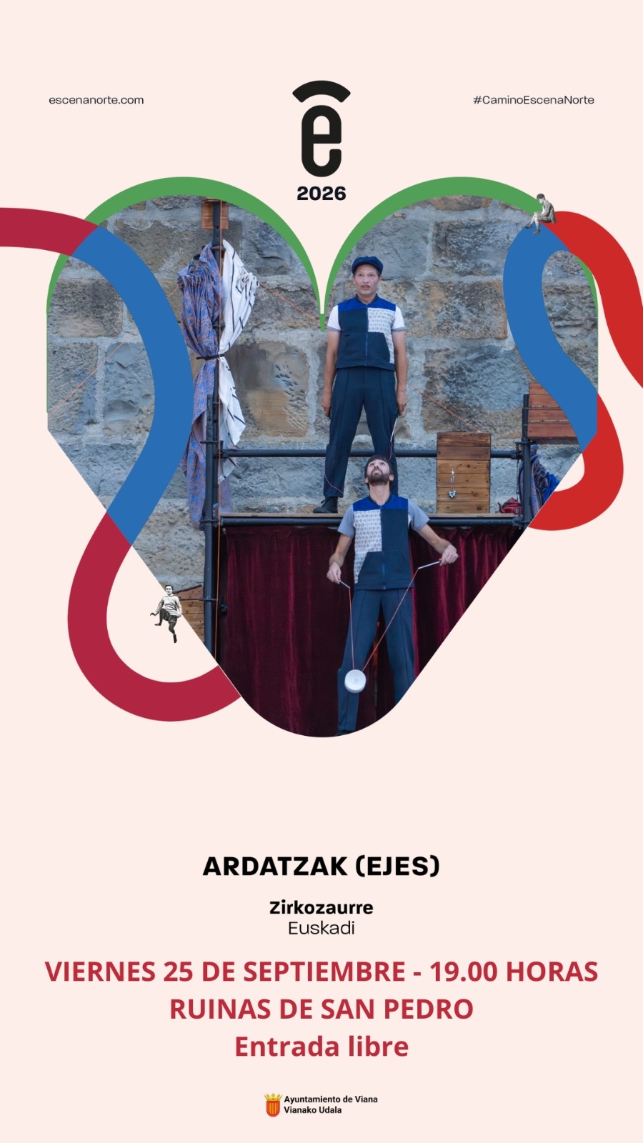 Las Ruinas de San Pedro de Viana acogen el circo de Zirkozaurre este viernes con entrada gratuita