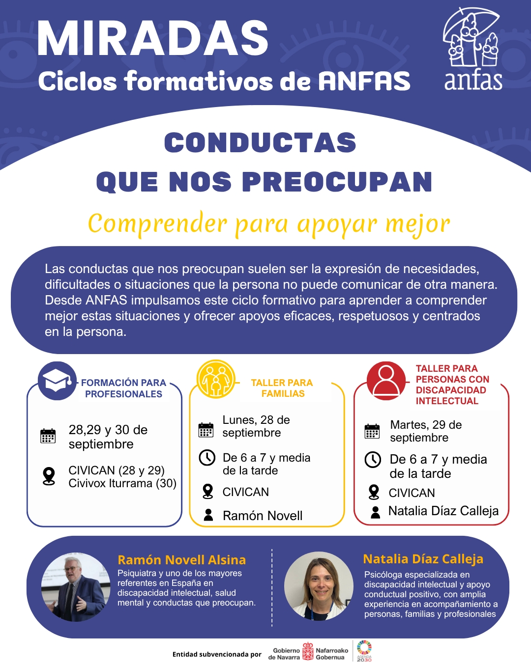 ANFAS organiza un ciclo sobre conductas que preocupan en discapacidad intelectual con el psiquiatra Ramón Novell