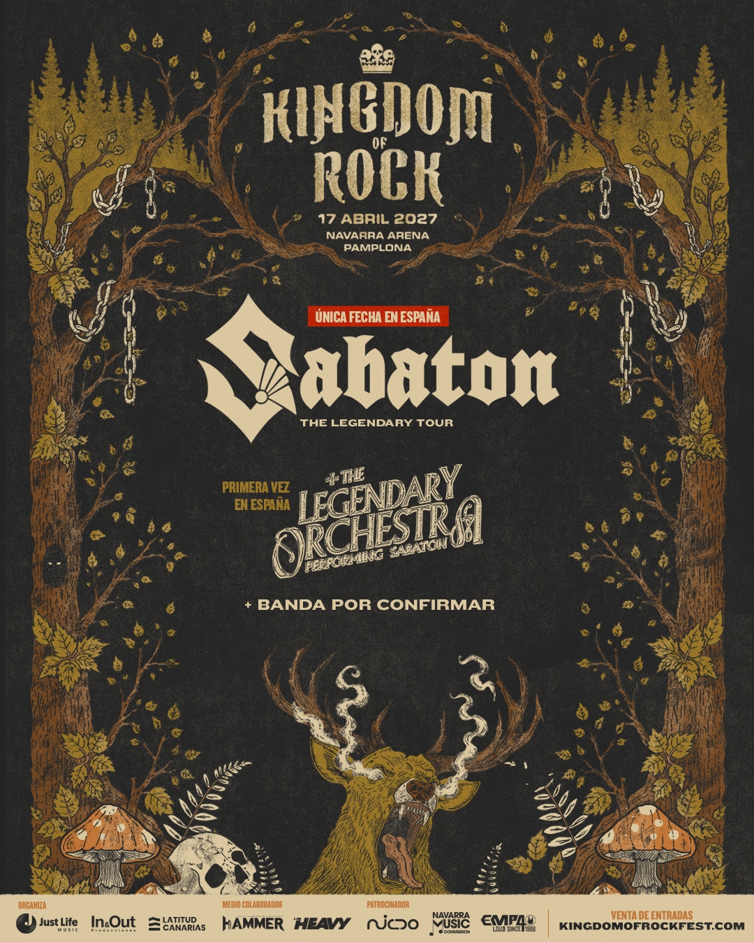 Sabaton, cabeza de cartel de la segunda edición del Kingdom of Rock en Pamplona