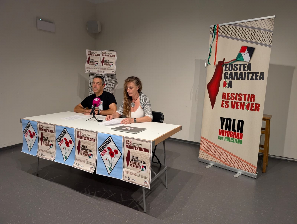 Yala Nafarroa convoca una manifestación en Pamplona contra el genocidio en Palestina