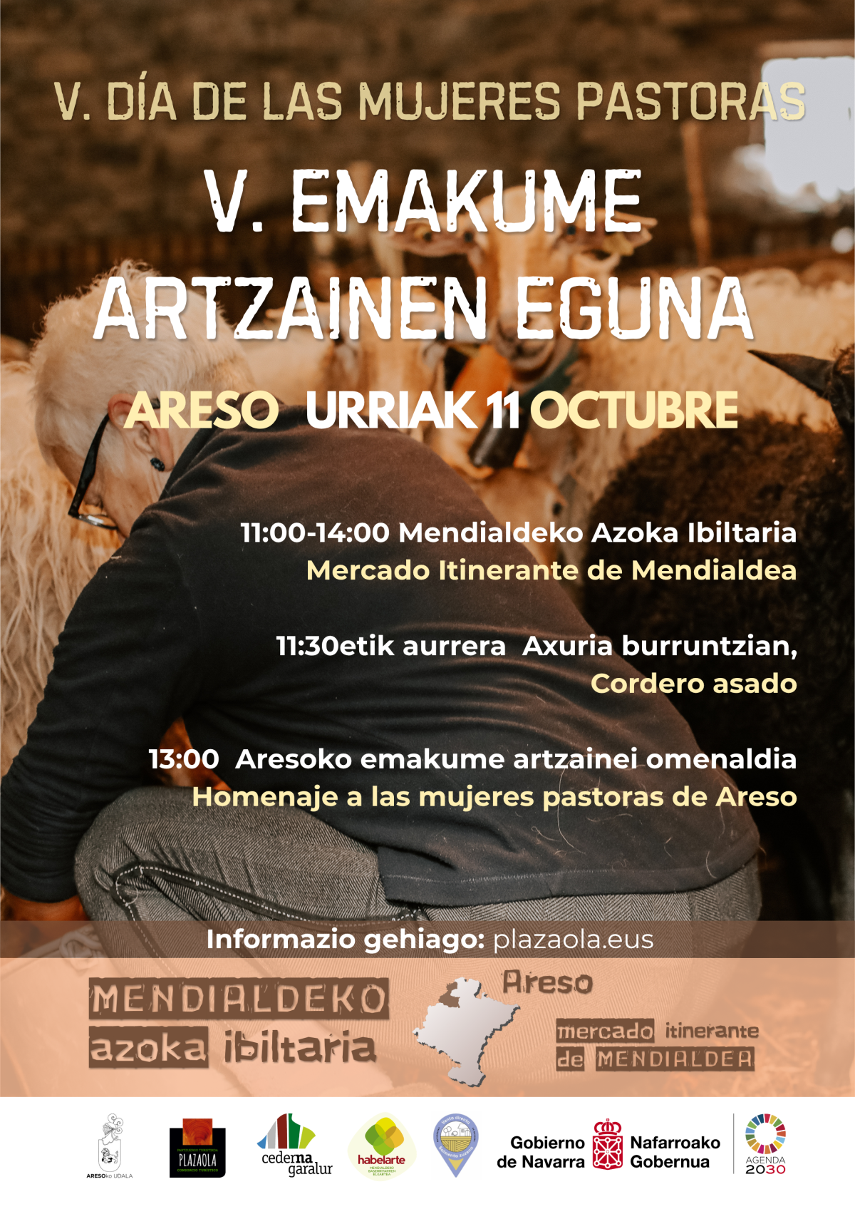 Areso rinde homenaje a sus pastoras y baserritarras en el V Emakume Artzainen Eguna del 11 de octubre