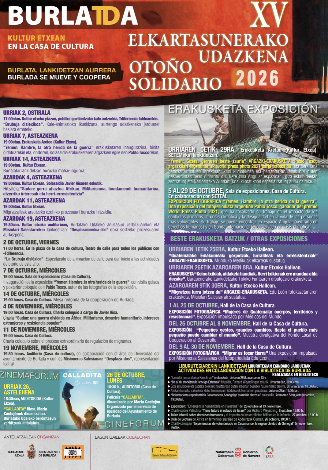 Burlada cumple 15 años de Otoño Solidario con más actividades y fechas contra la pobreza