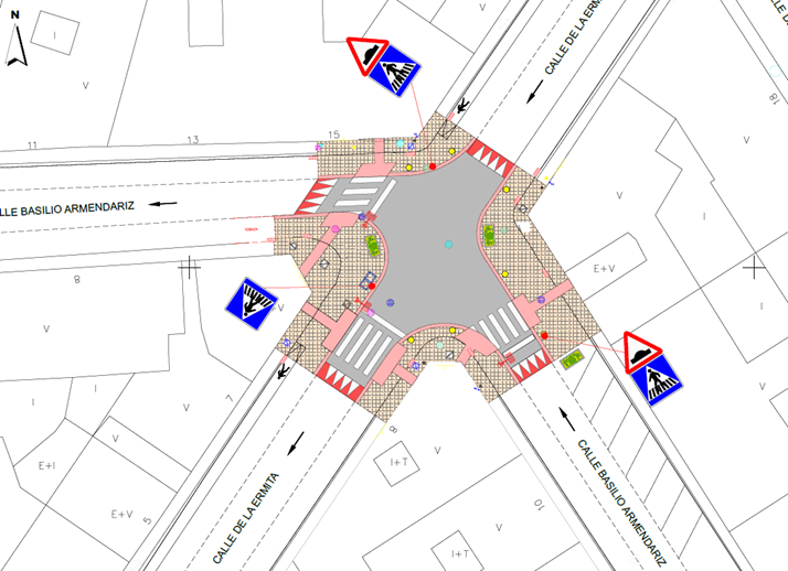 Burlada elevará el cruce entre las calles Ermita y Basilio Armendáriz para reducir la velocidad y reforzar la seguridad peatonal