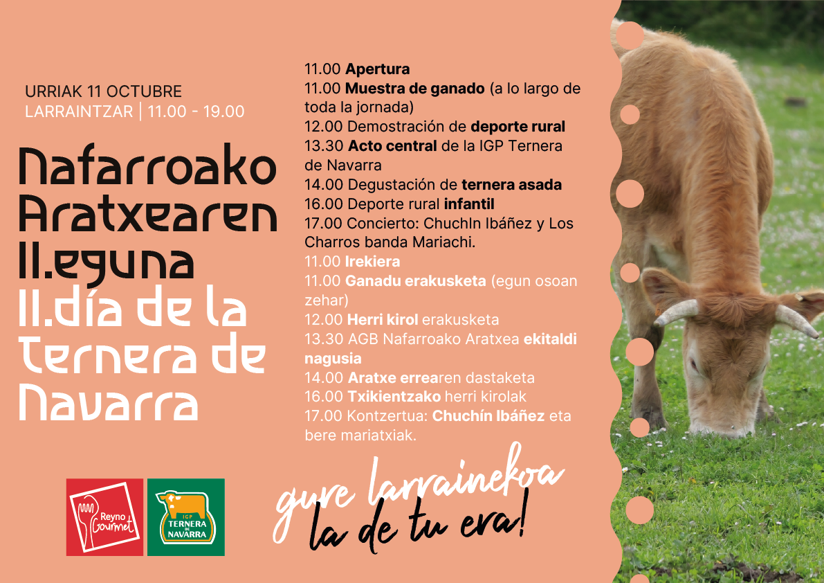 Larraintzar celebra el 11 de octubre el Día de la Ternera de Navarra con un homenaje a cuatro mujeres de la cadena alimentaria