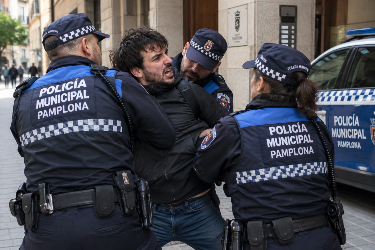 Se dedica a tocar timbres en la Rotxapea y agrede a un agente de Policía Municipal cuando le instan a parar esta actitud incívica 
