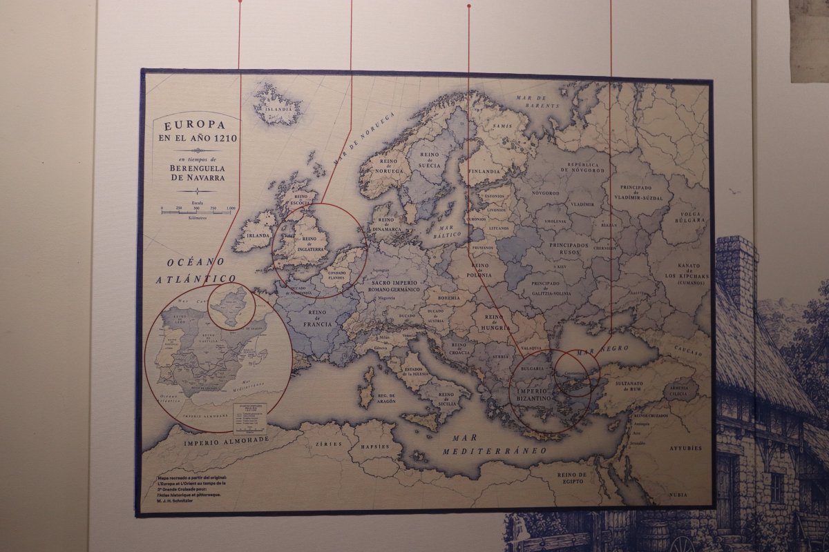 Fin de la polémica: el Ayuntamiento de Tudela sustituye el mapa de la exposición sobre Berenguela que omitía el Reino de Navarra