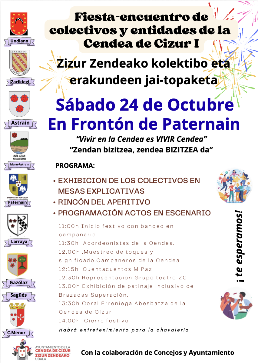 Los pueblos de la Cendea de Cizur celebran el 24 de octubre en Paternain una fiesta-encuentro para reforzar su vida comunitaria