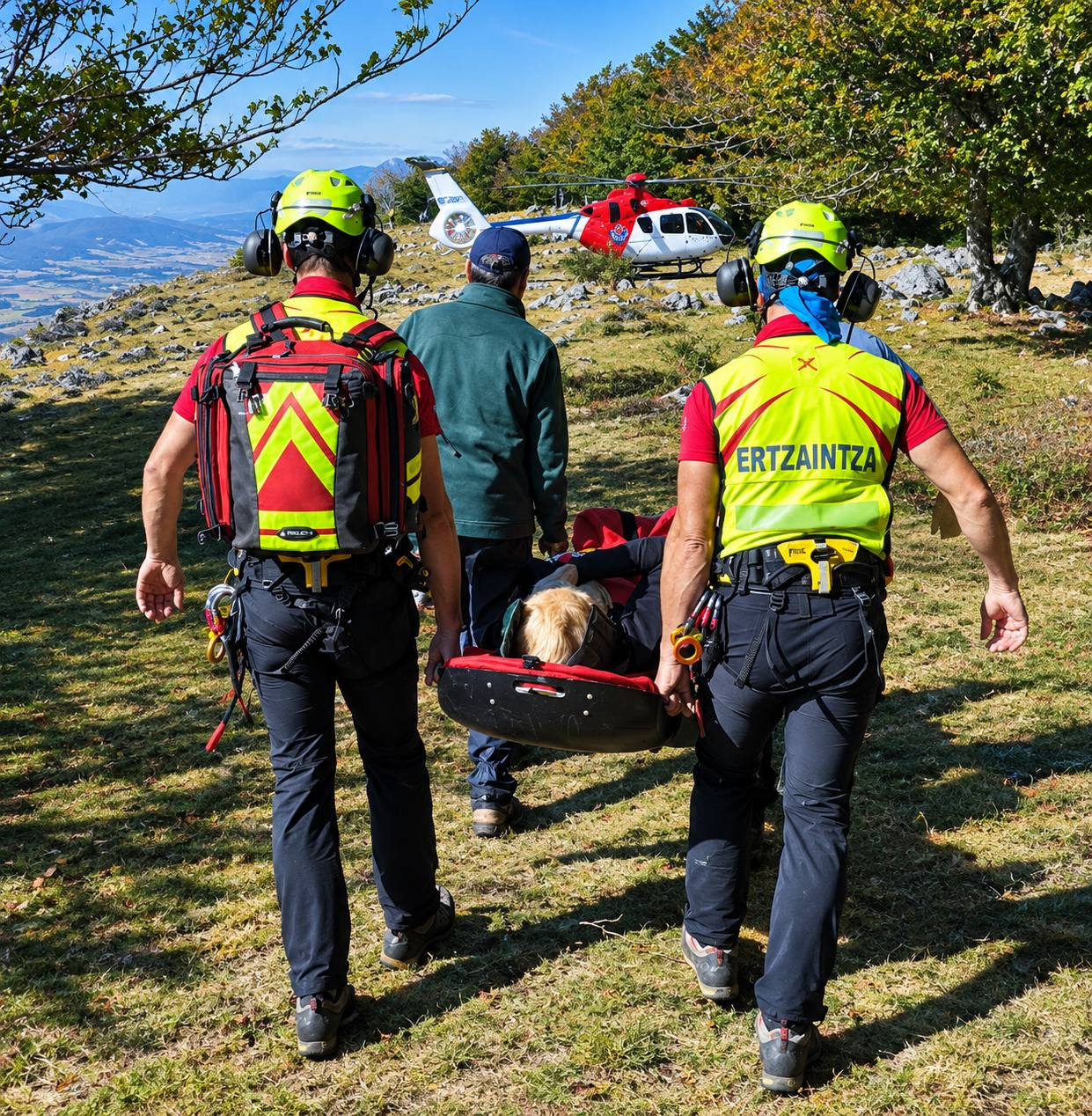Rescatan a una montañera en la sierra de Entzia en Agurain 