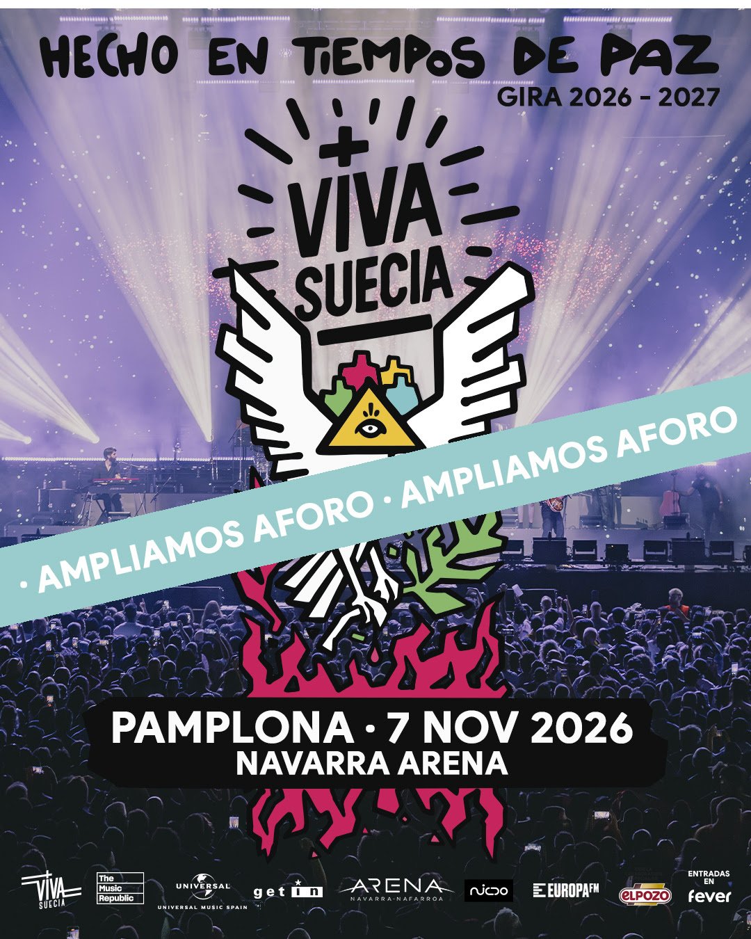 Viva Suecia amplía el aforo de su concierto en el Navarra Arena