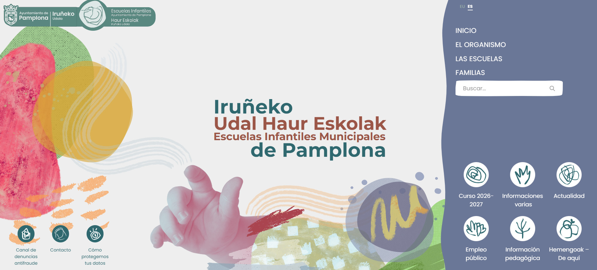 Pamplona lanza una nueva web de escuelas infantiles incluyendo un enfoque pedagógico y con un diseño innovador