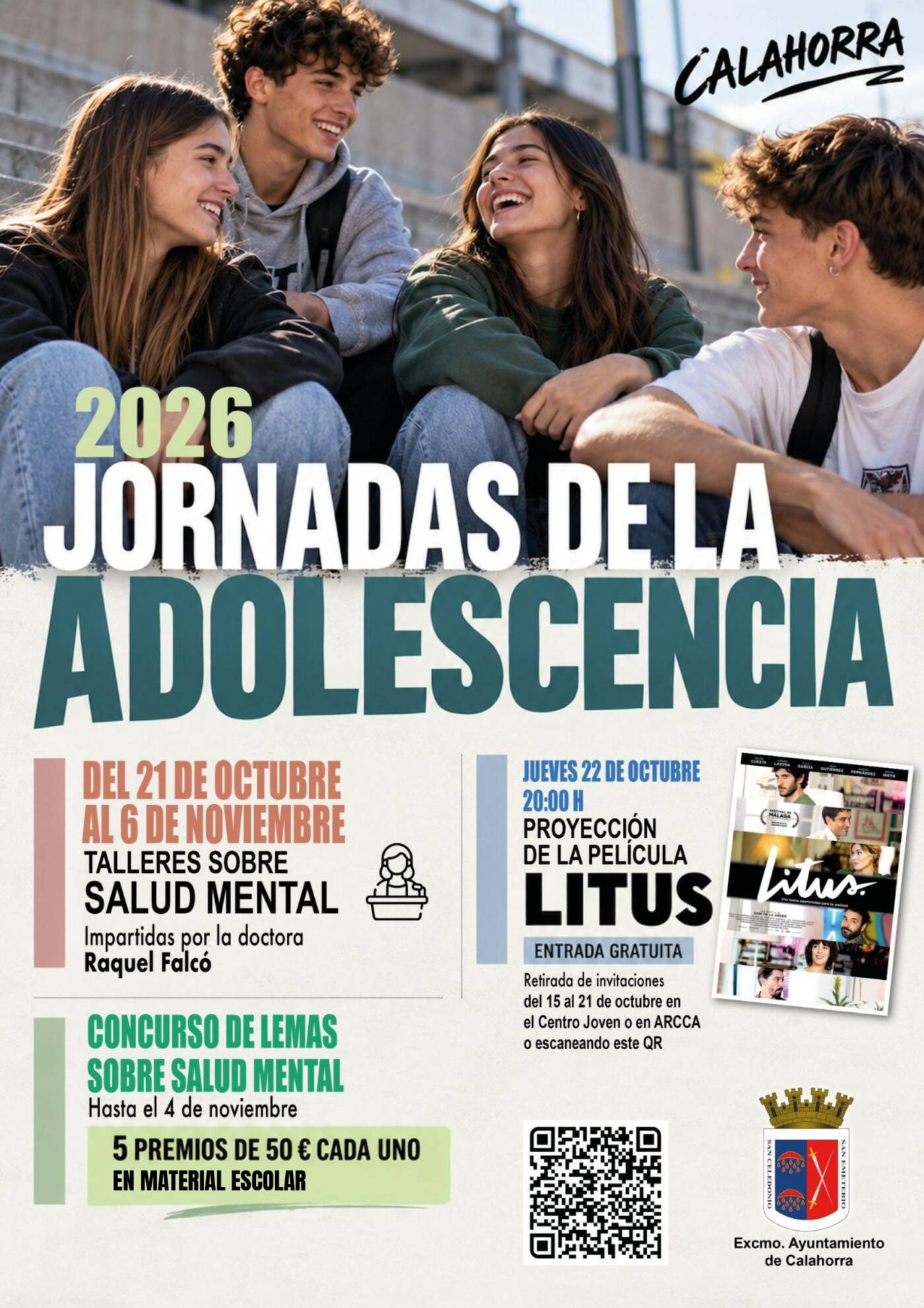 Calahorra organiza unas Jornadas de Adolescencia con cine, talleres y concurso de lemas del 22 oct al 6 nov
