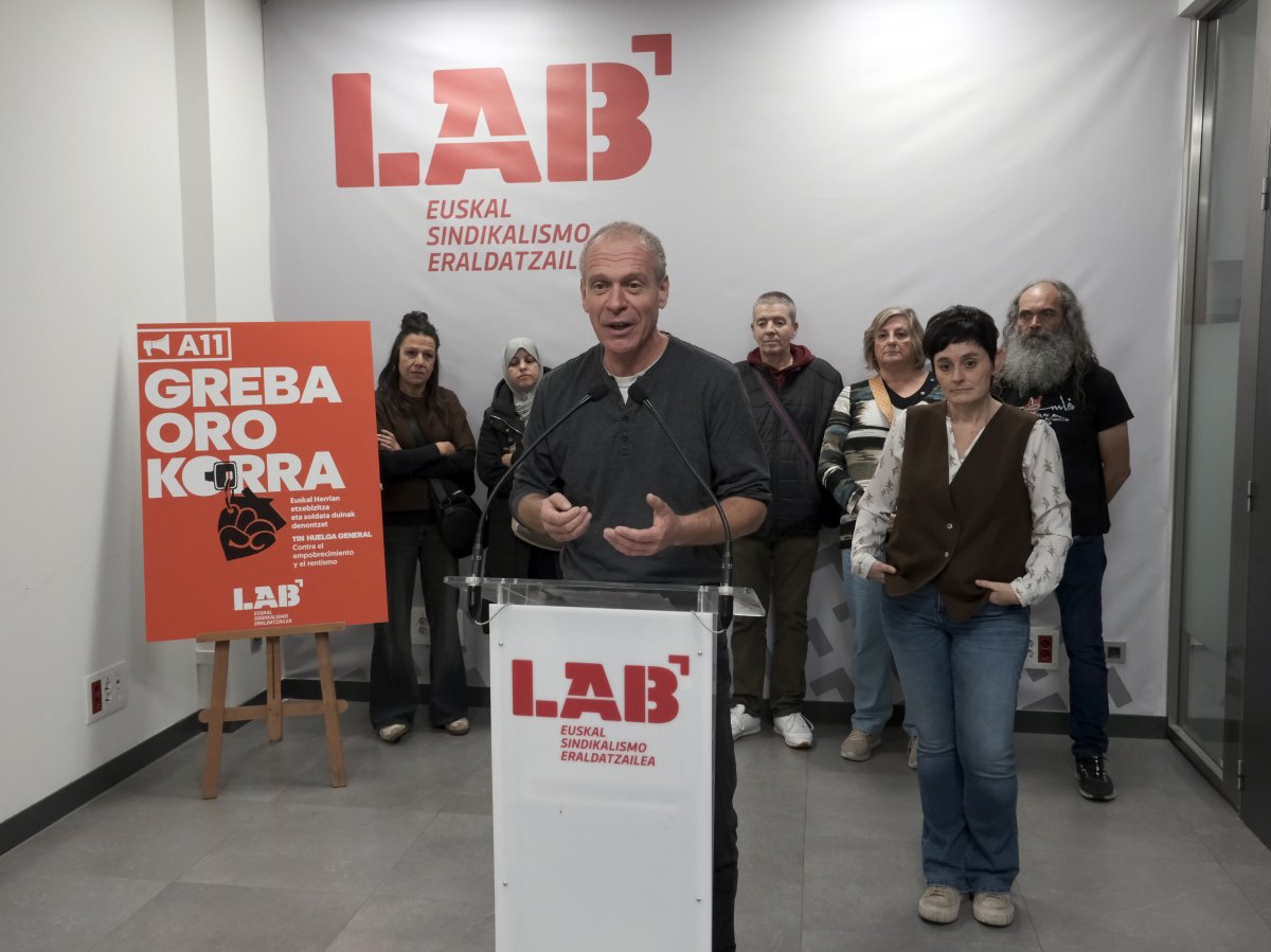 LAB llama a la huelga general del 11 de noviembre y pide al Gobierno foral expropiar las viviendas de Testa
