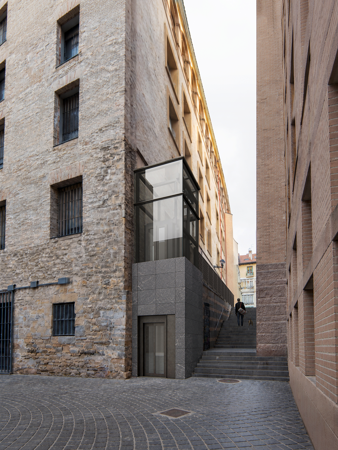 Solución al acceso al centro de salud: Pamplona proyecta un ascensor urbano para conectar la calle Calderería y la plaza de Compañía 