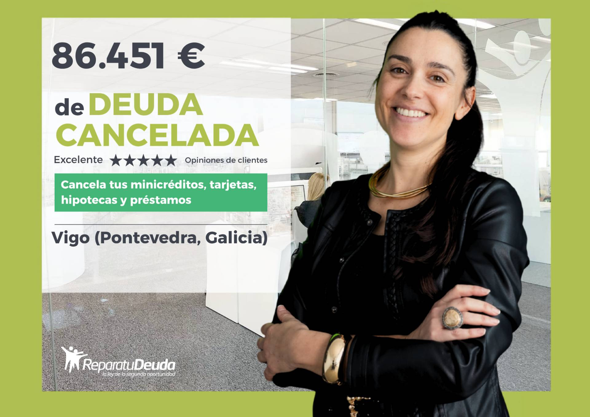 Una mujer transforma 86.451 € de deuda en una nueva oportunidad en Vigo (Pontevedra, Galicia) con Repara tu Deuda y la Ley de Segunda Oportunidad