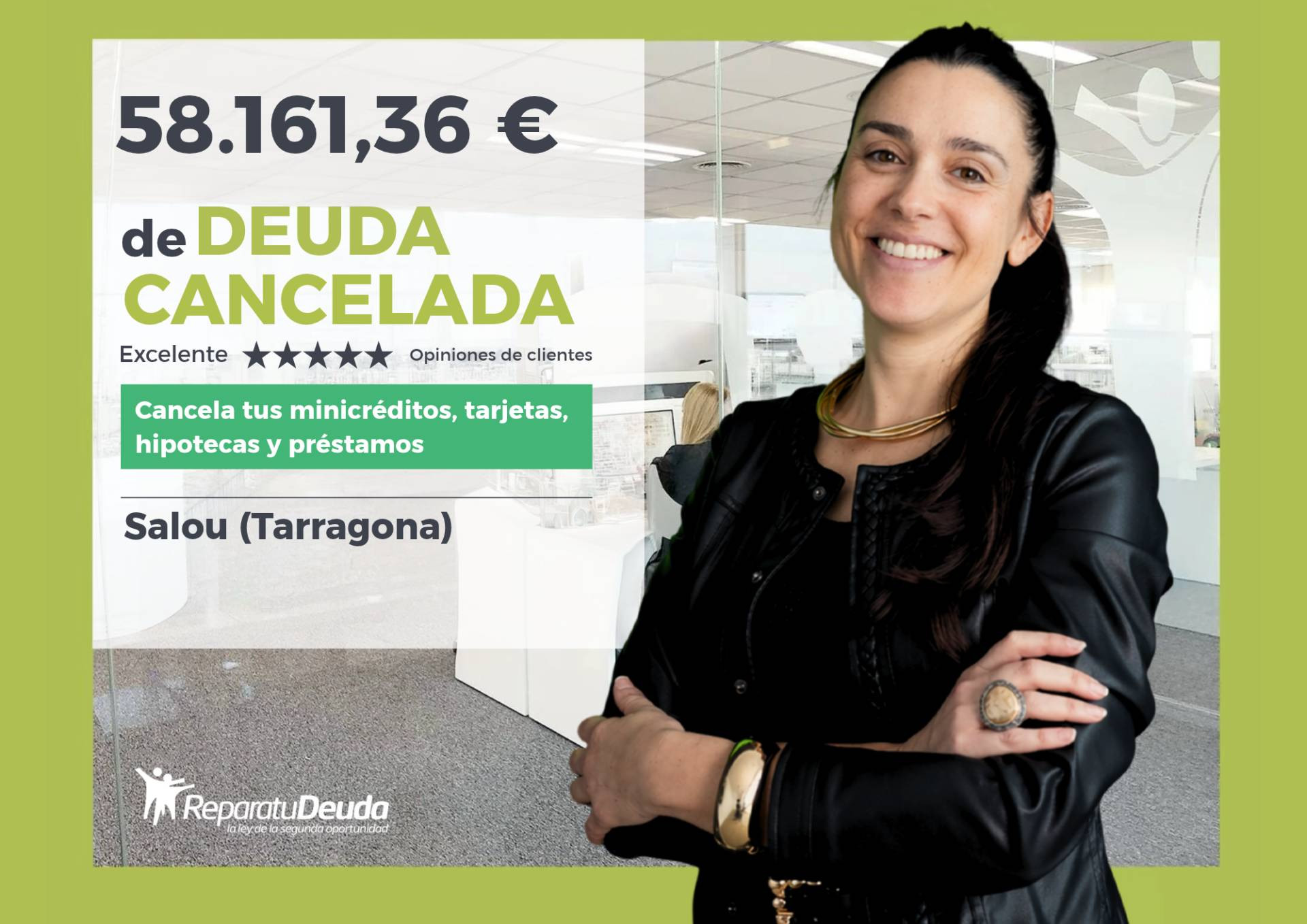 Ley de Segunda Oportunidad permite a una mujer superar 58.161,36 € en Salou (Tarragona) con Repara tu Deuda