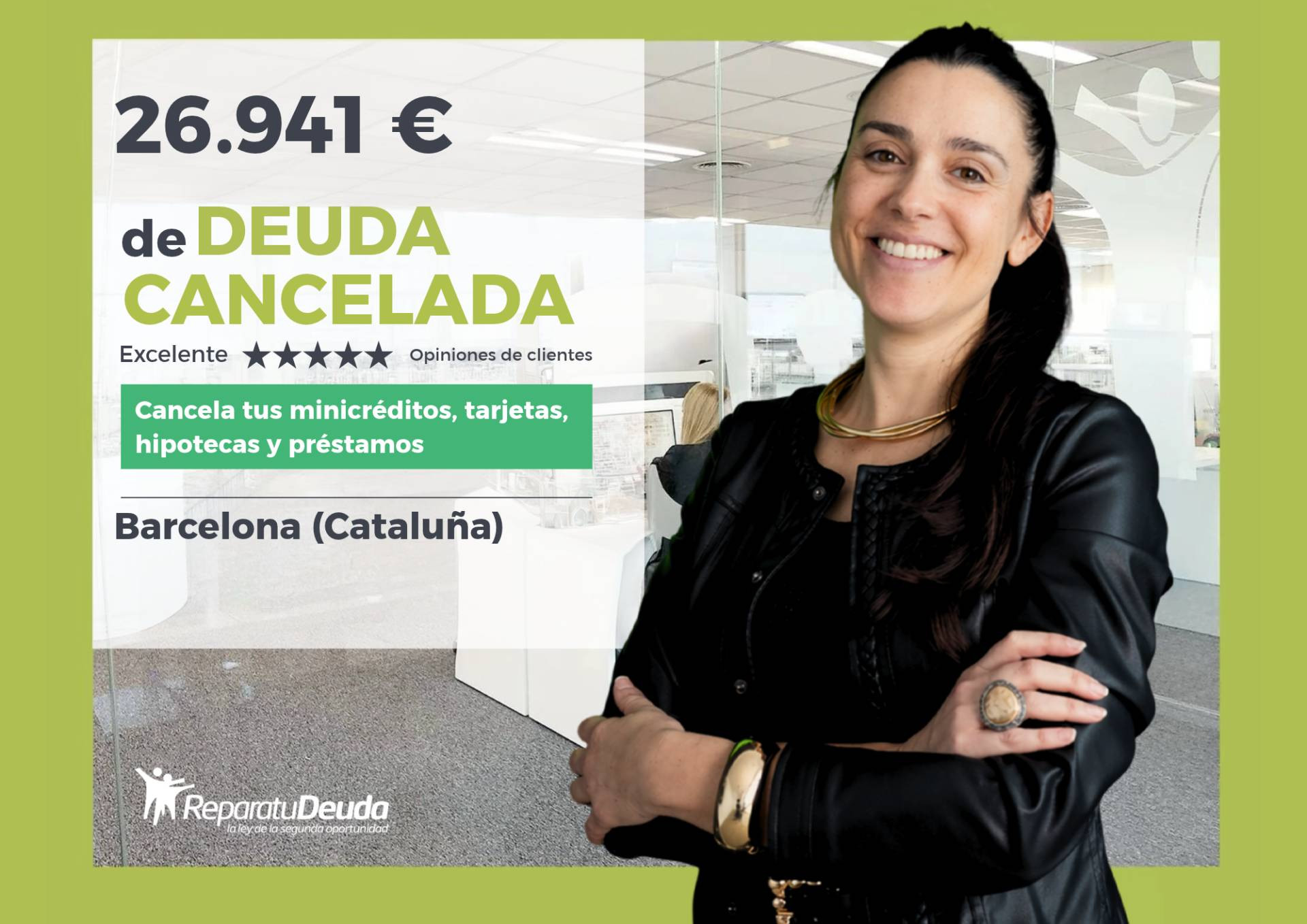 Un hombre salda 26.941 € en Barcelona (Cataluña) con Repara tu Deuda y la Ley de Segunda Oportunidad