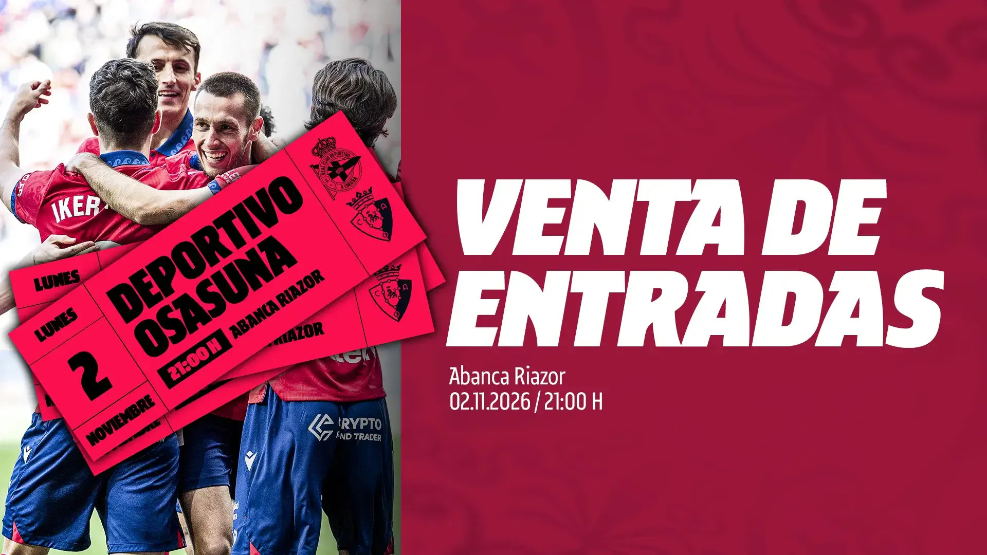 Osasuna vende 564 entradas online para el partido contra Deportivo en Riazor el 2 de noviembre