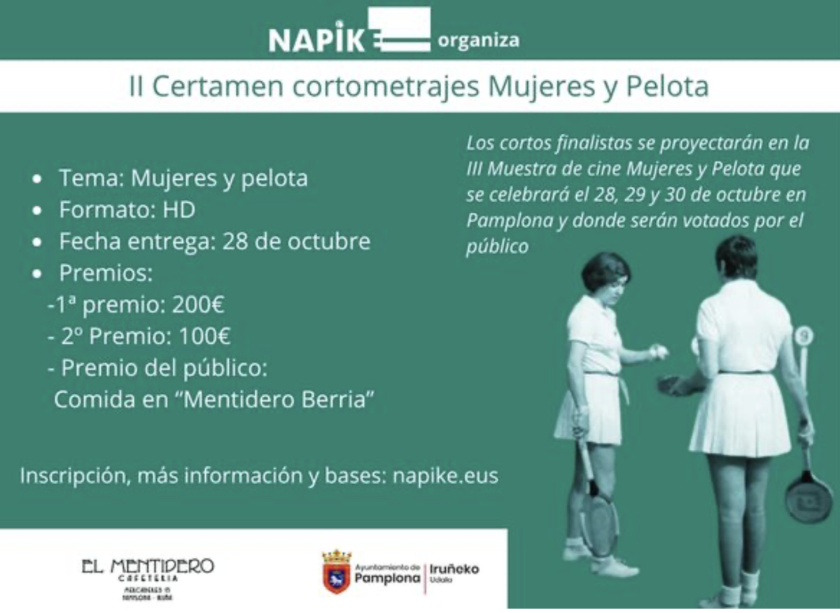 NAPIKE celebra del 28 al 30 de octubre la III Muestra de Cine «Mujeres y Pelota» en Civivox Condestable