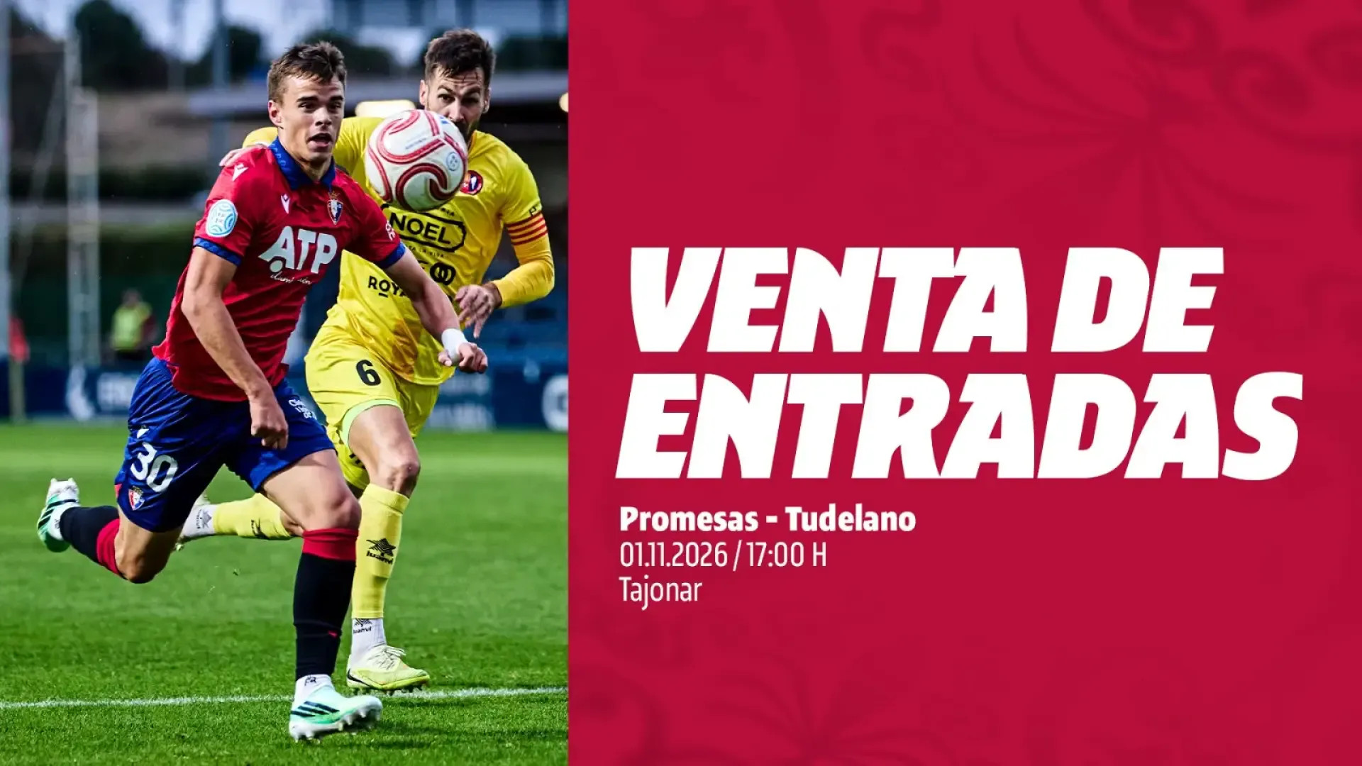 Osasuna abre plazo para entradas gratis de socios ante el encuentro del Promesas-Tudelano en Tajonar este domingo