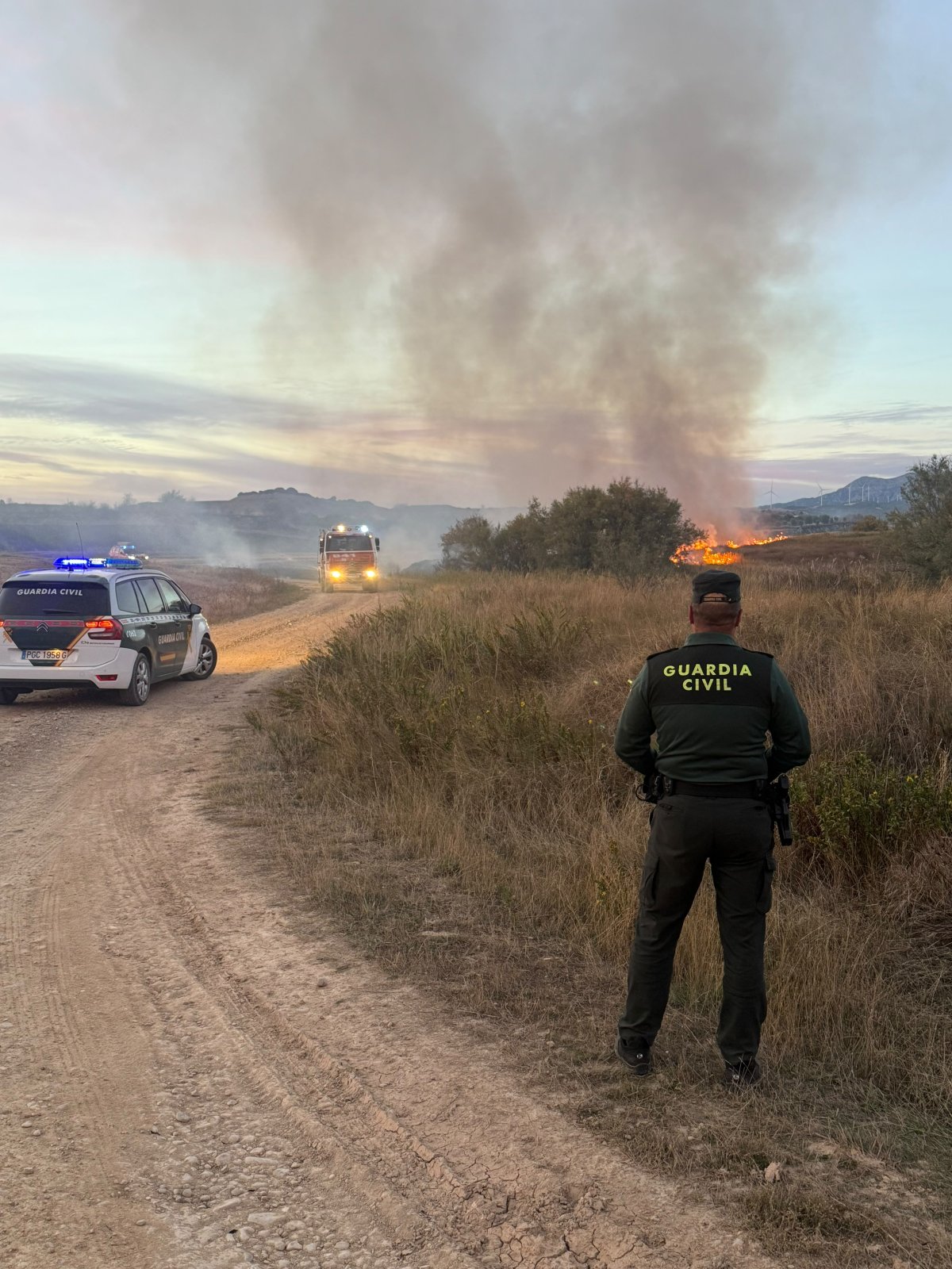 Un incendio forestal en Viana afecta a 2,5 hectáreas en el barranco de Fuente Amarga