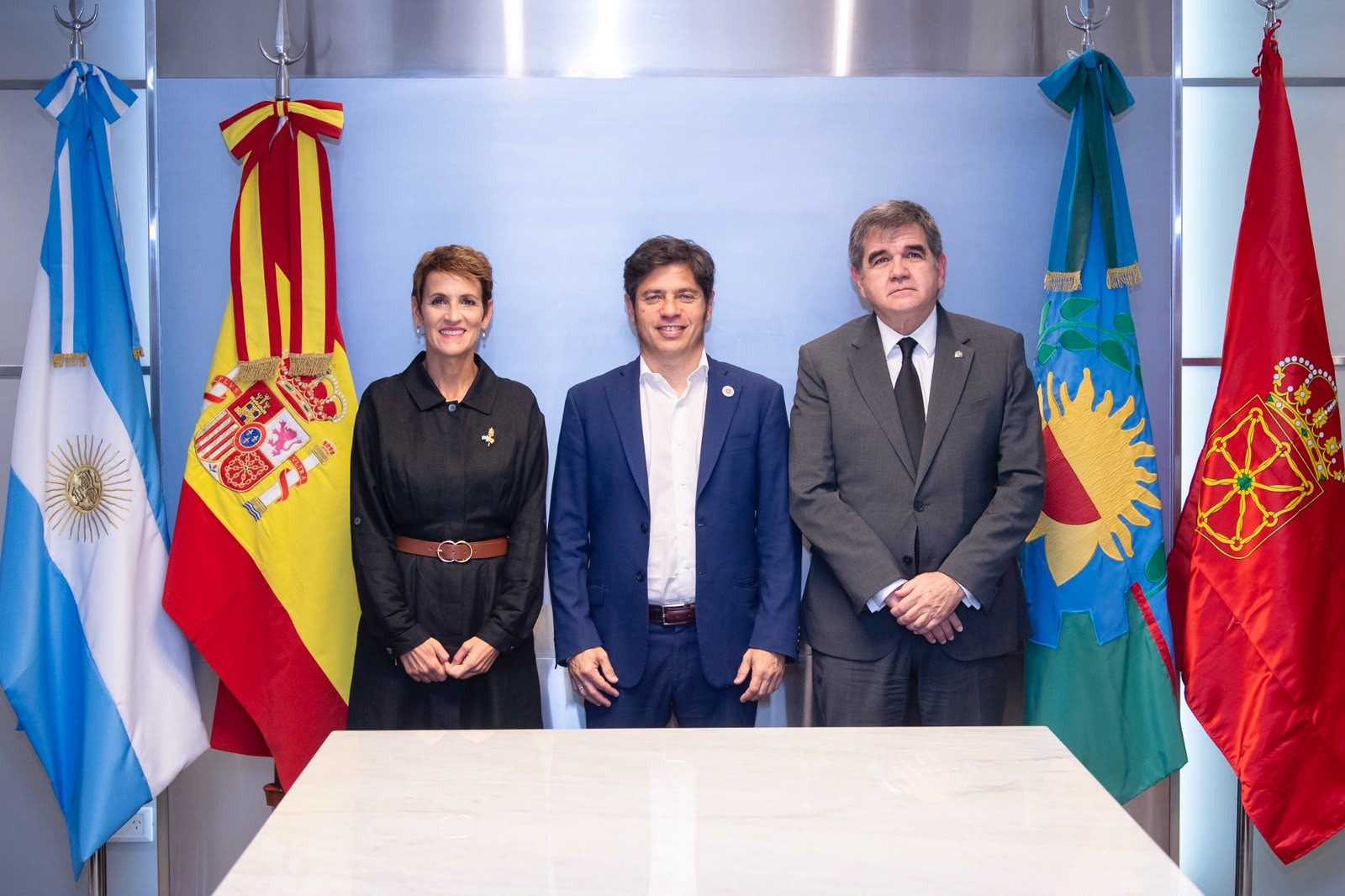 María Chivite y Axel Kicillof impulsan la inversión pública en Buenos Aires y Navarra